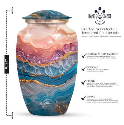 Classic 10-inch abstract urn perfect for adult human ashes