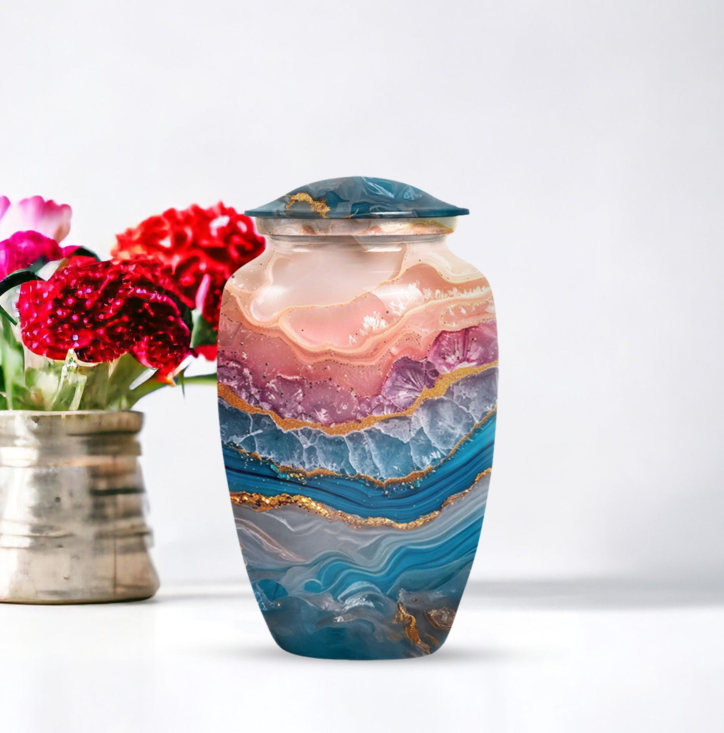 Classic 10-inch abstract urn perfect for adult human ashes