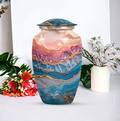Classic 10-inch abstract urn perfect for adult human ashes