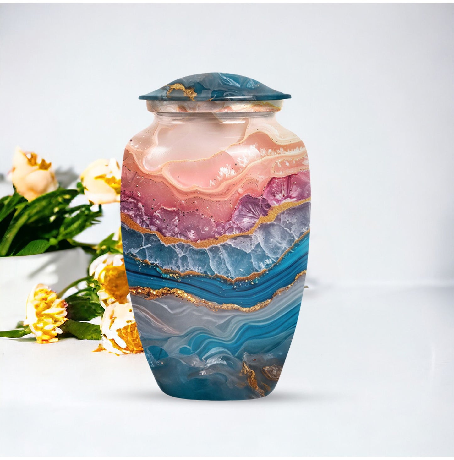 Classic 10-inch abstract urn perfect for adult human ashes