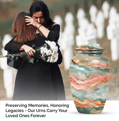 Classic 10-inch Abstract Urn for men's ashes, customizable