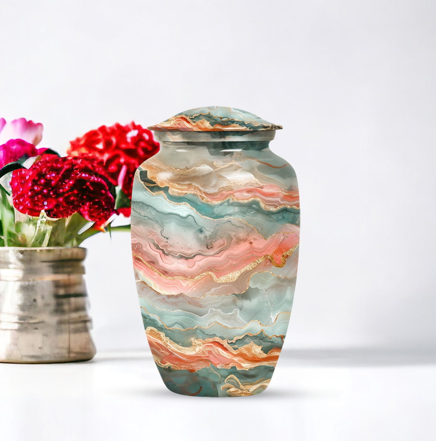 Classic 10-inch Abstract Urn for men's ashes, customizable