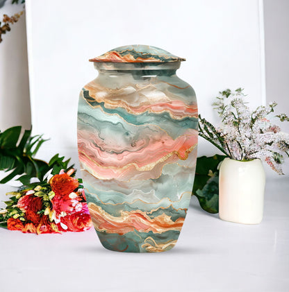 Classic 10-inch Abstract Urn for men's ashes, customizable