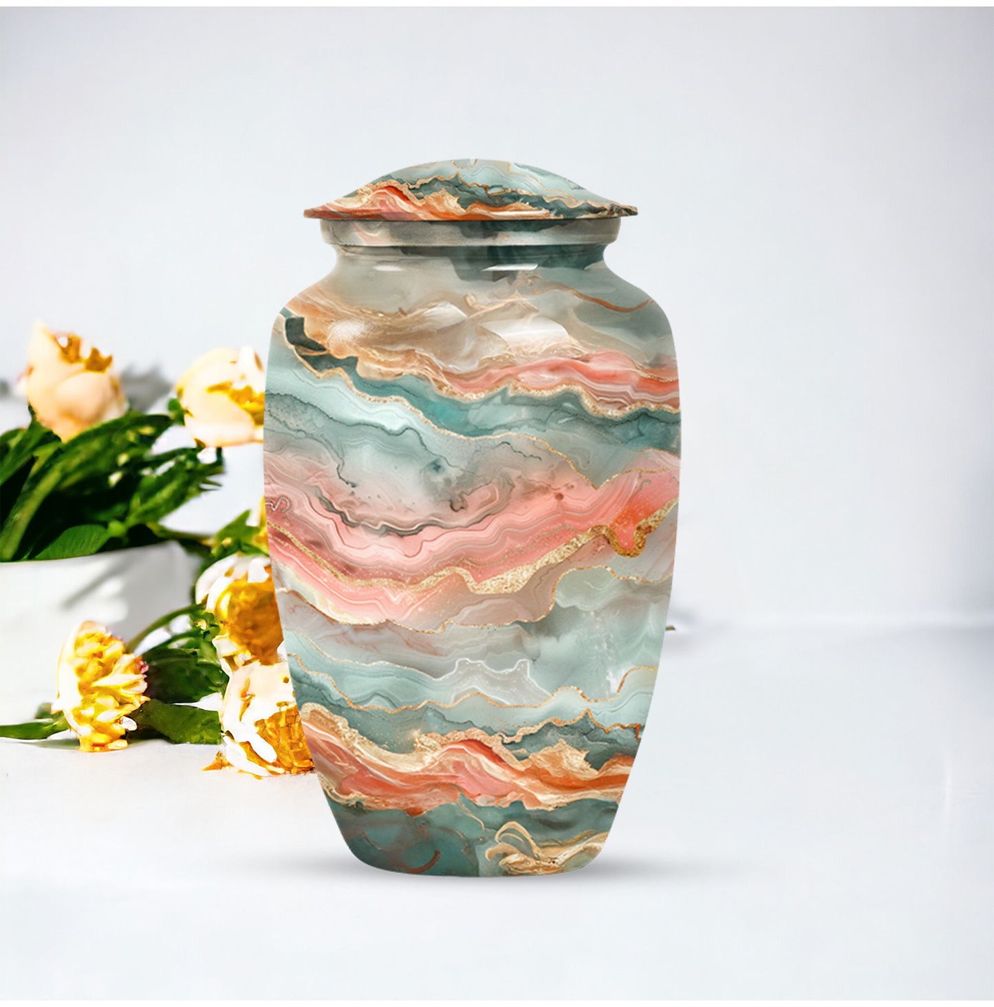 Classic 10-inch Abstract Urn for men's ashes, customizable
