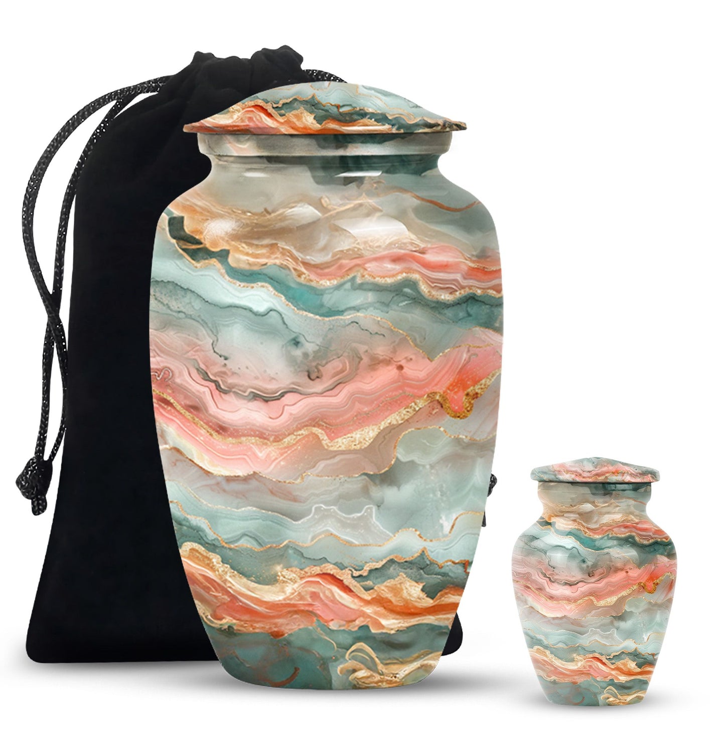 Classic 10-inch Abstract Urn for men's ashes, customizable