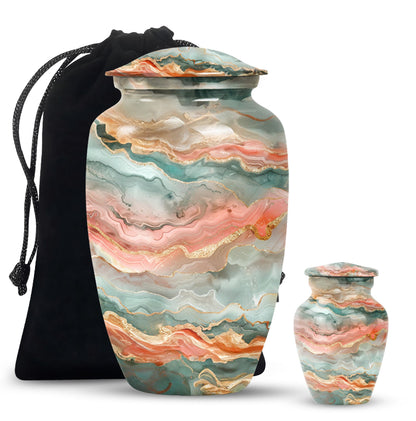 Classic 10-inch Abstract Urn for men's ashes, customizable
