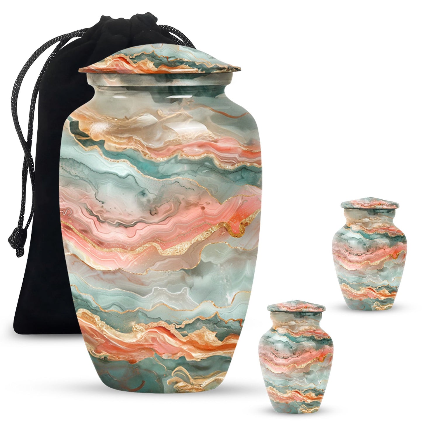 Classic 10-inch Abstract Urn for men's ashes, customizable