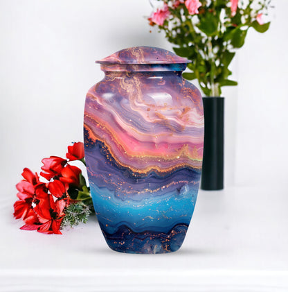 Abstract Urn, Classic Design Large Cremation Urn for male