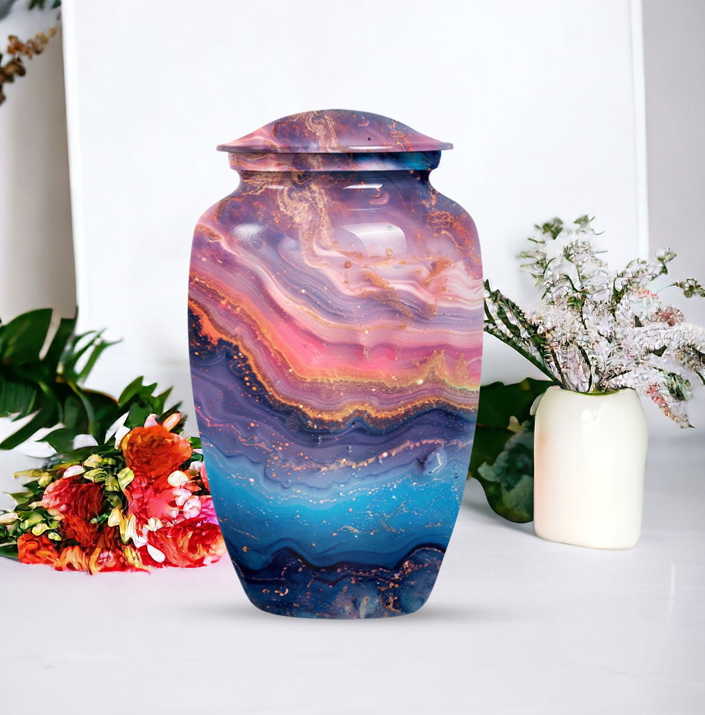 Abstract Urn, Classic Design Large Cremation Urn for male