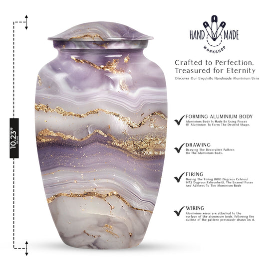 Elegant 10-inch abstract funeral urn in classic design