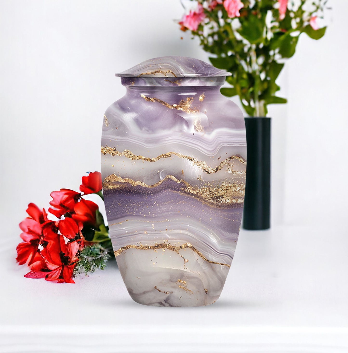 Elegant 10-inch abstract funeral urn in classic design