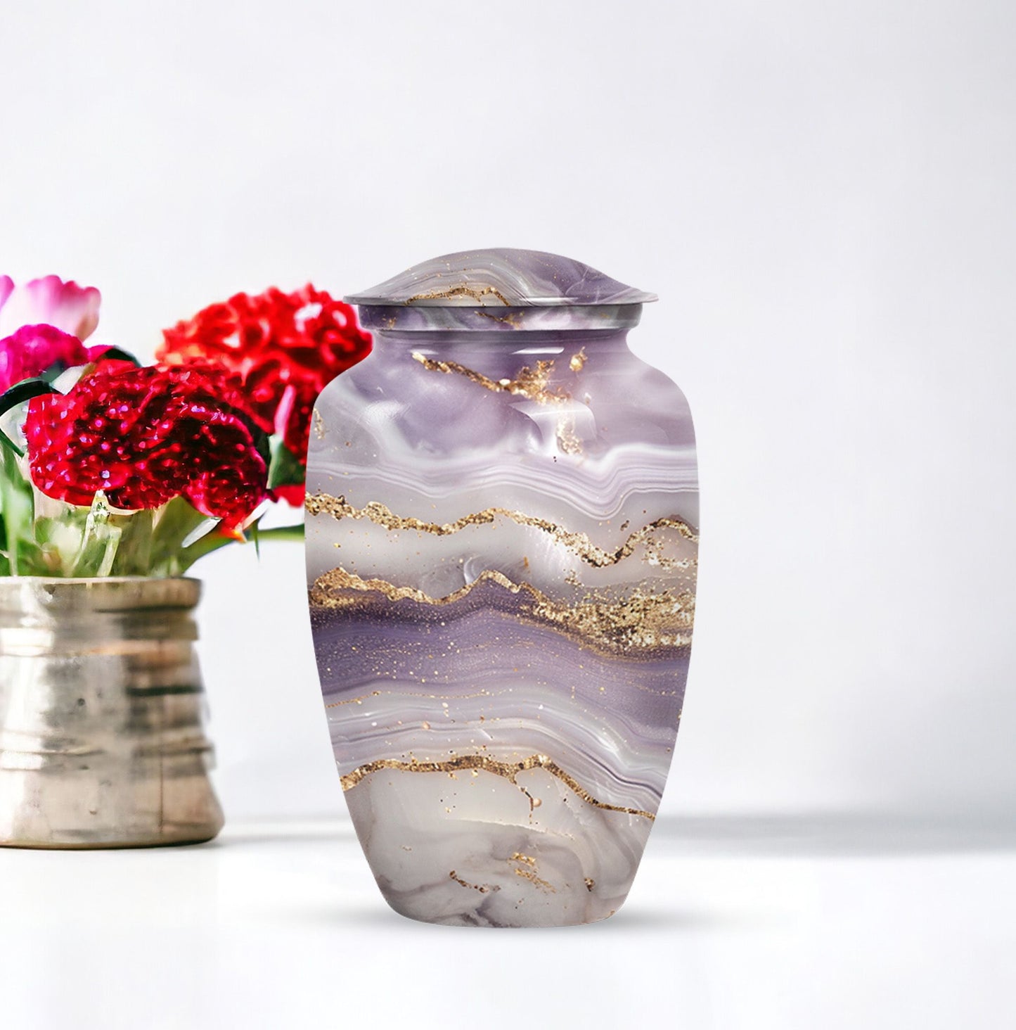 Elegant 10-inch abstract funeral urn in classic design