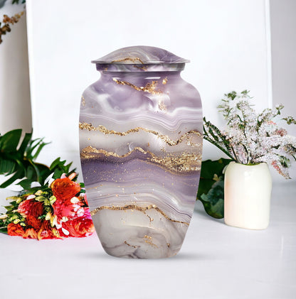 Elegant 10-inch abstract funeral urn in classic design