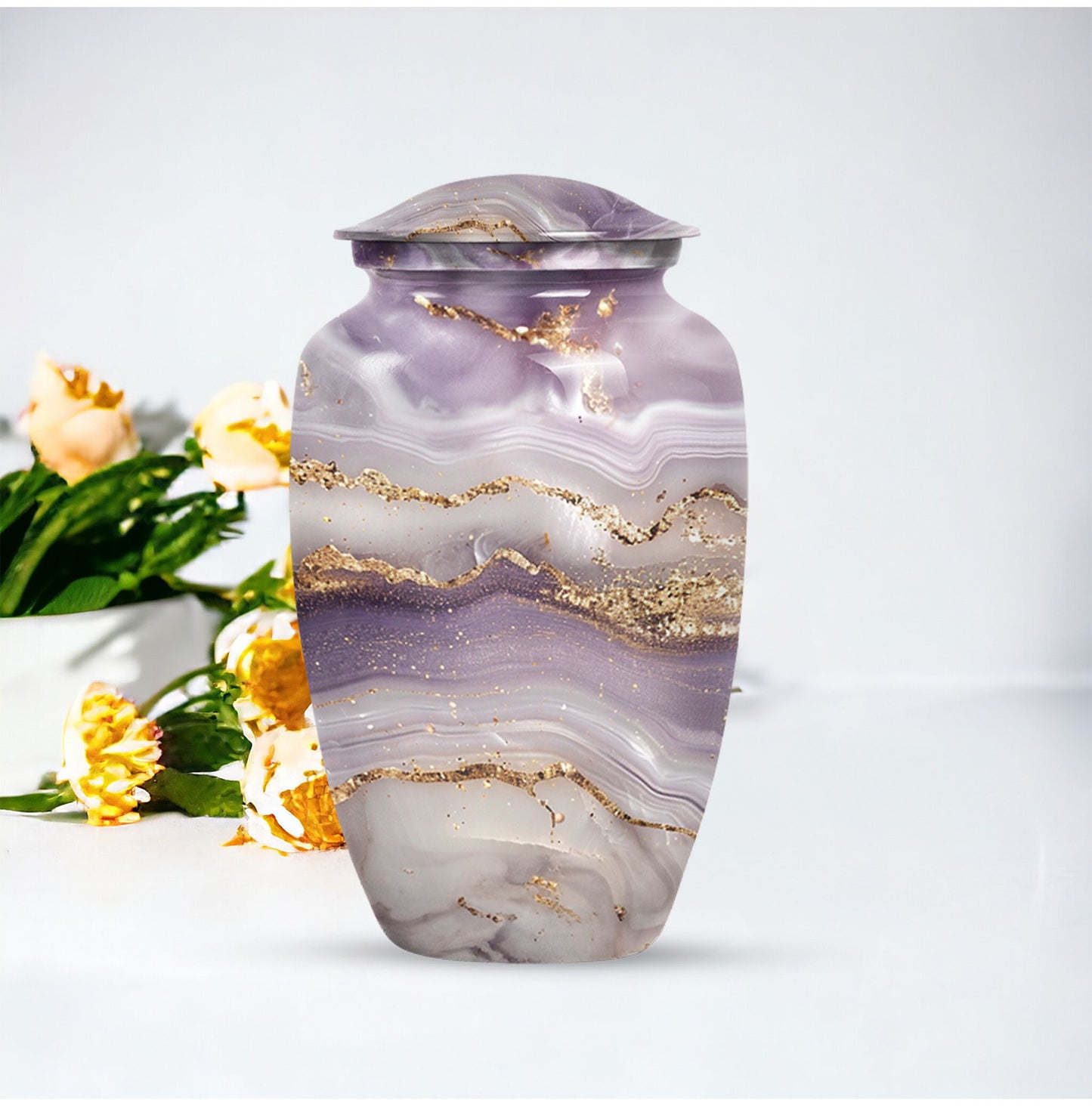 Elegant 10-inch abstract funeral urn in classic design