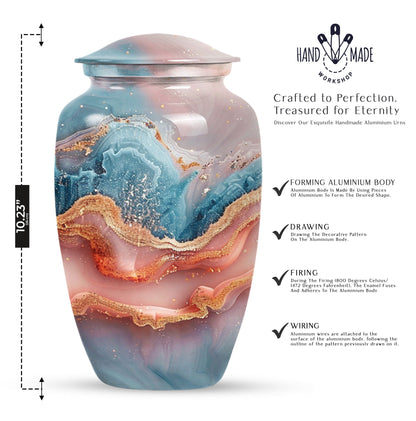 Abstract 10-inch Classic Urn for women's ashes.
