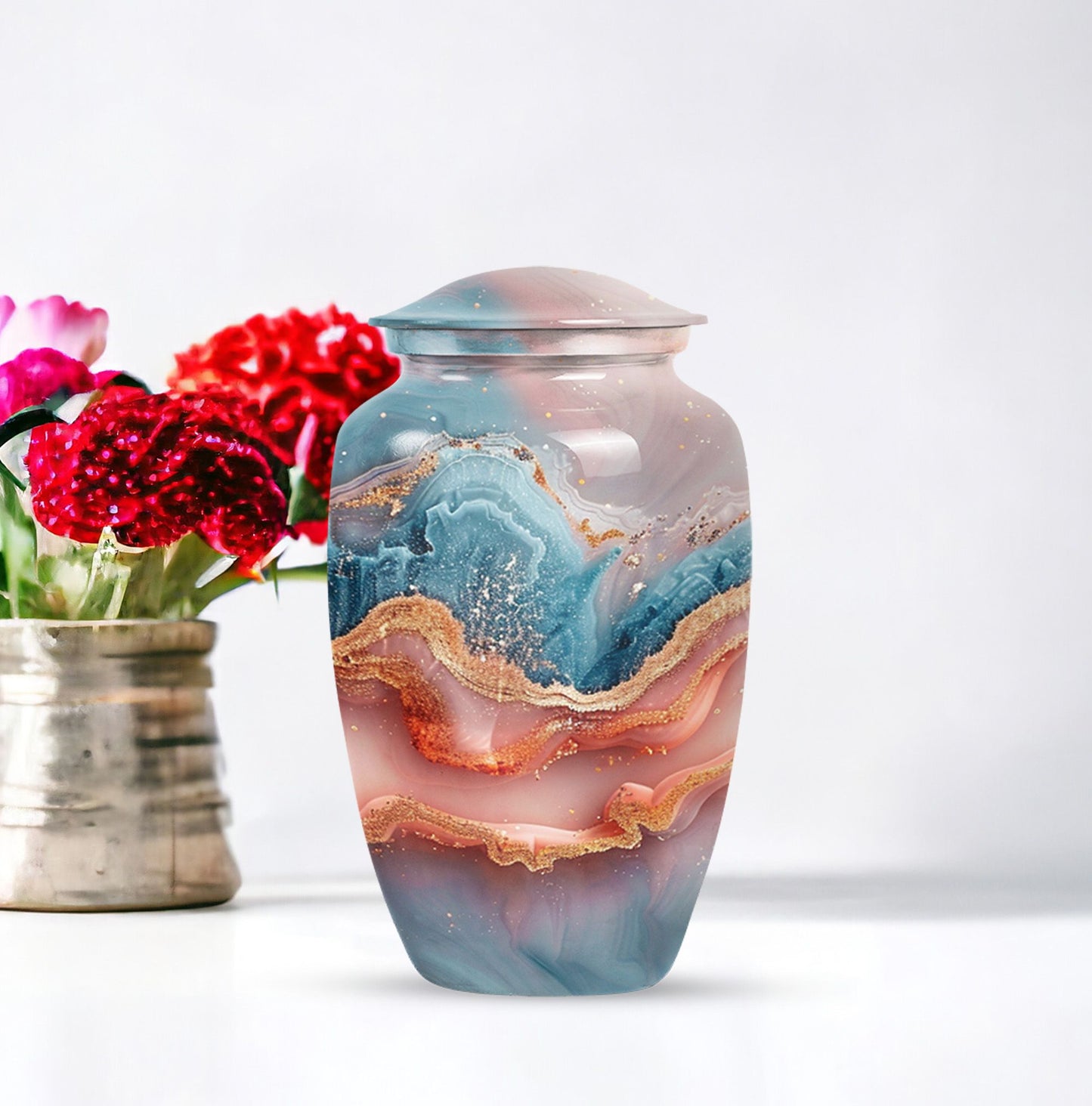 Abstract 10-inch Classic Urn for women's ashes.