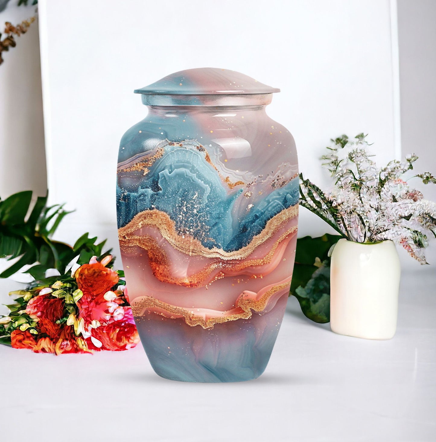 Abstract 10-inch Classic Urn for women's ashes.