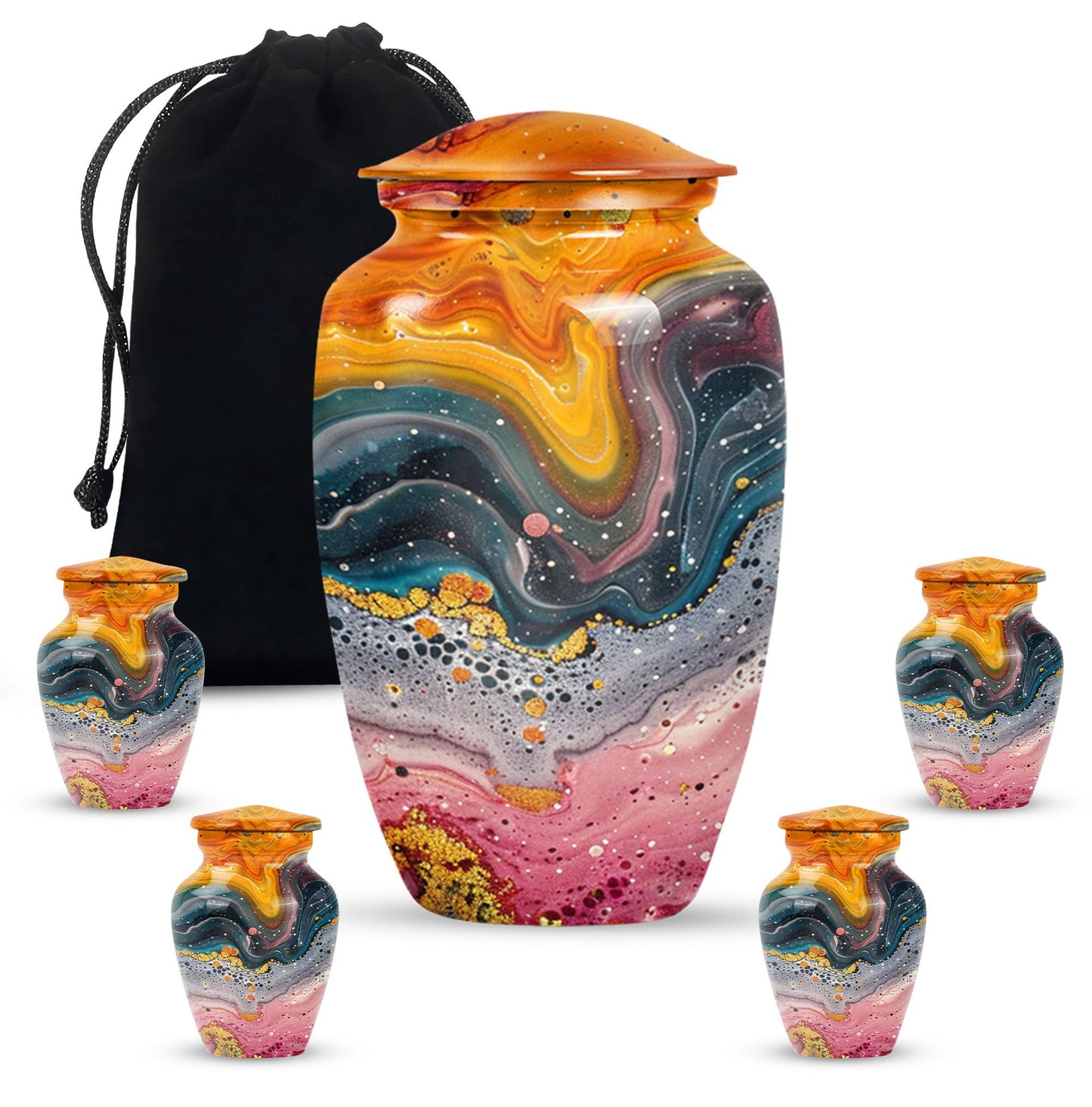 10 Inch abstract cremation urn with personalized engraving