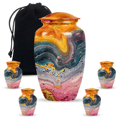 10 Inch abstract cremation urn with personalized engraving