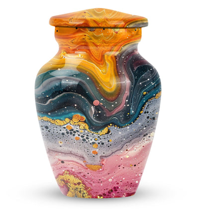 10 Inch abstract cremation urn with personalized engraving