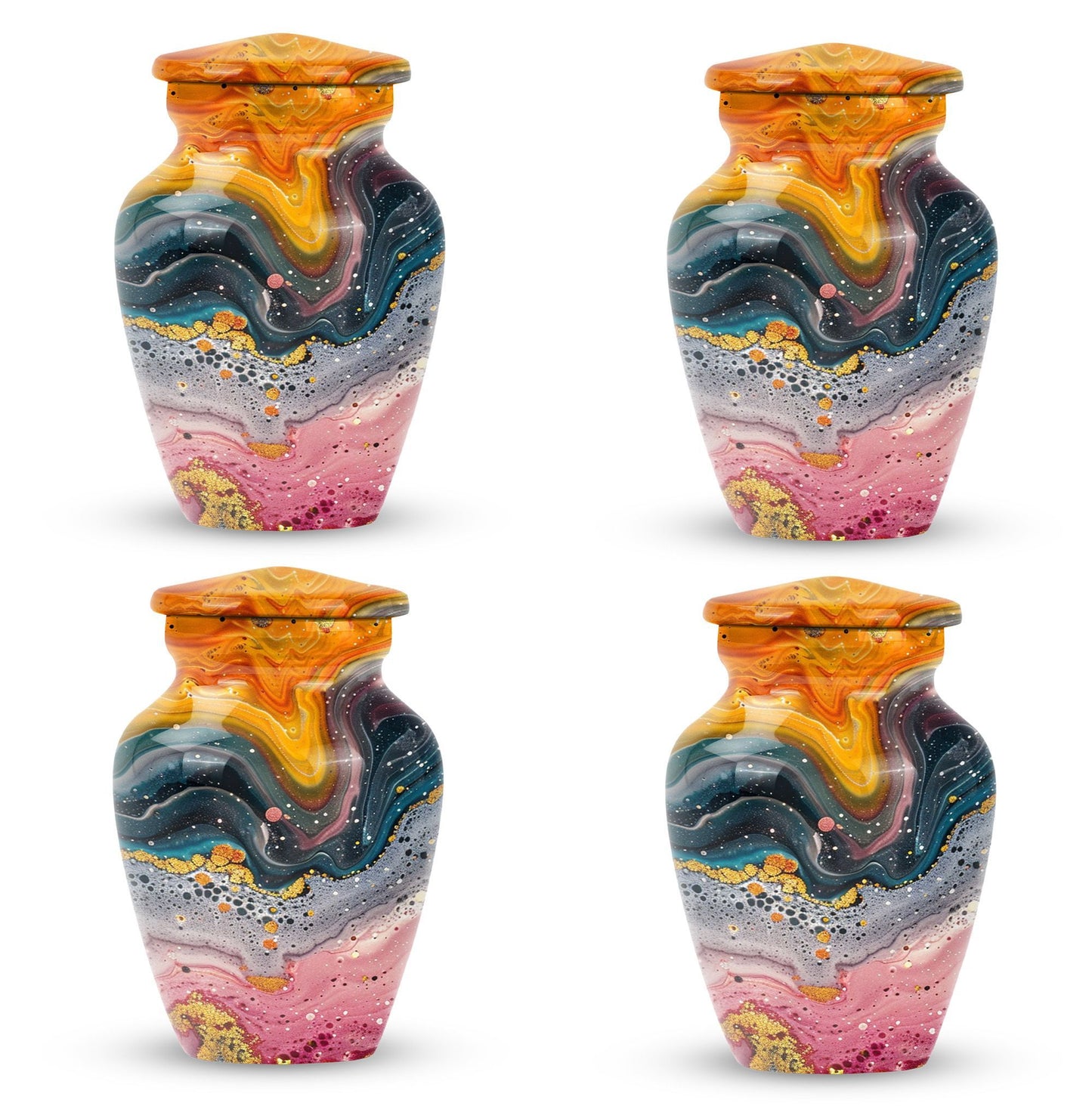 10 Inch abstract cremation urn with personalized engraving
