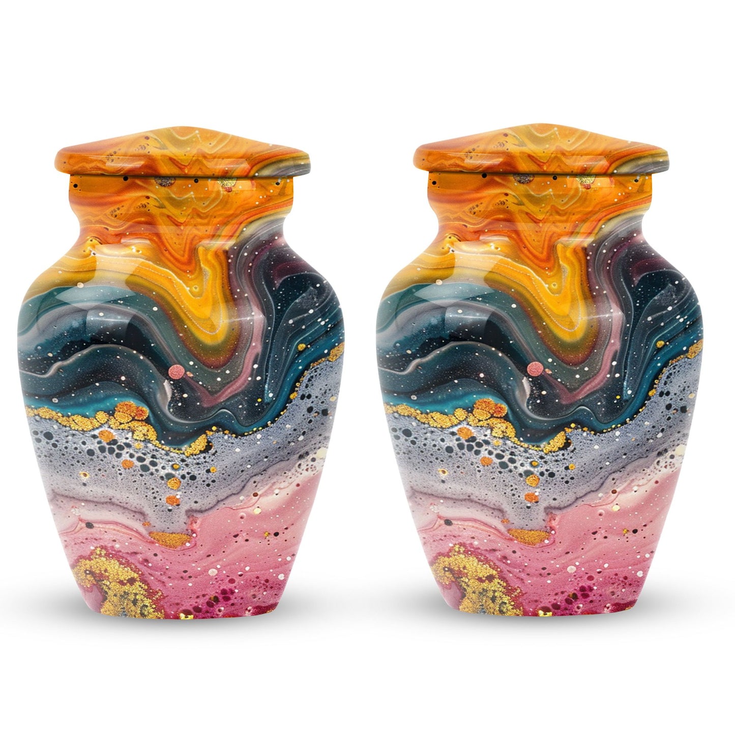 10 Inch abstract cremation urn with personalized engraving