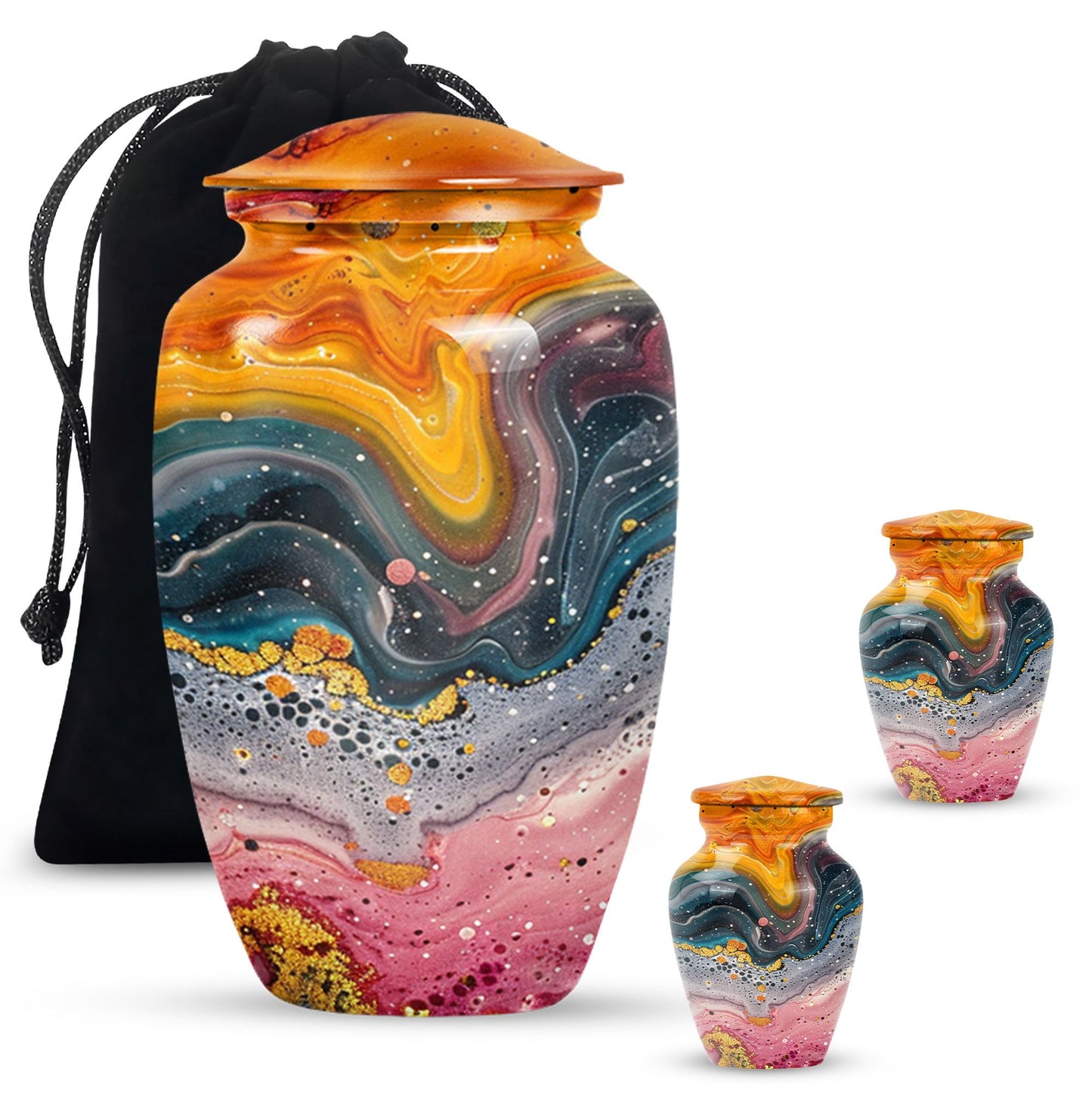 10 Inch abstract cremation urn with personalized engraving