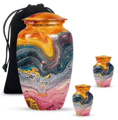 10 Inch abstract cremation urn with personalized engraving