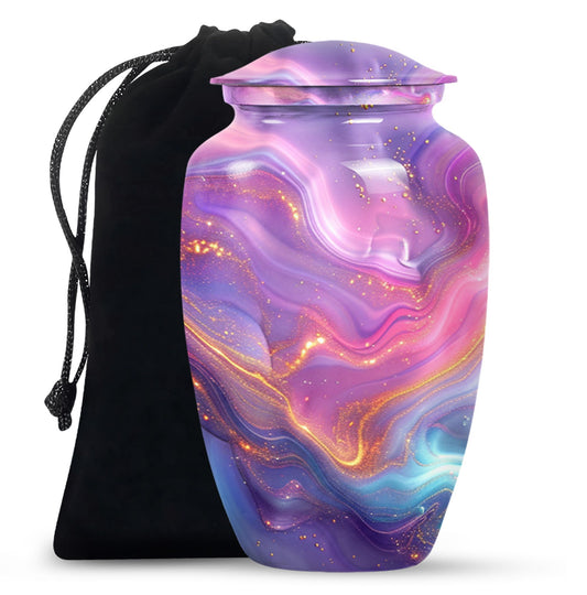 Classic abstract urn for dad, a memorial cremation urn