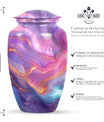 Classic abstract urn for dad, a memorial cremation urn