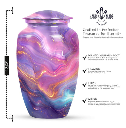 Classic abstract urn for dad, a memorial cremation urn