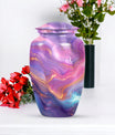 Classic abstract urn for dad, a memorial cremation urn
