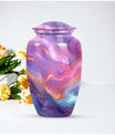 Classic abstract urn for dad, a memorial cremation urn