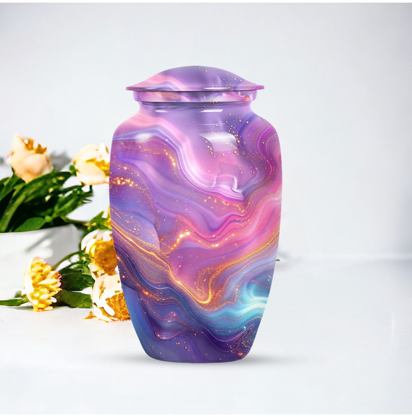 Classic abstract urn for dad, a memorial cremation urn