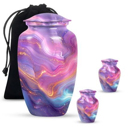 Classic abstract urn for dad, a memorial cremation urn