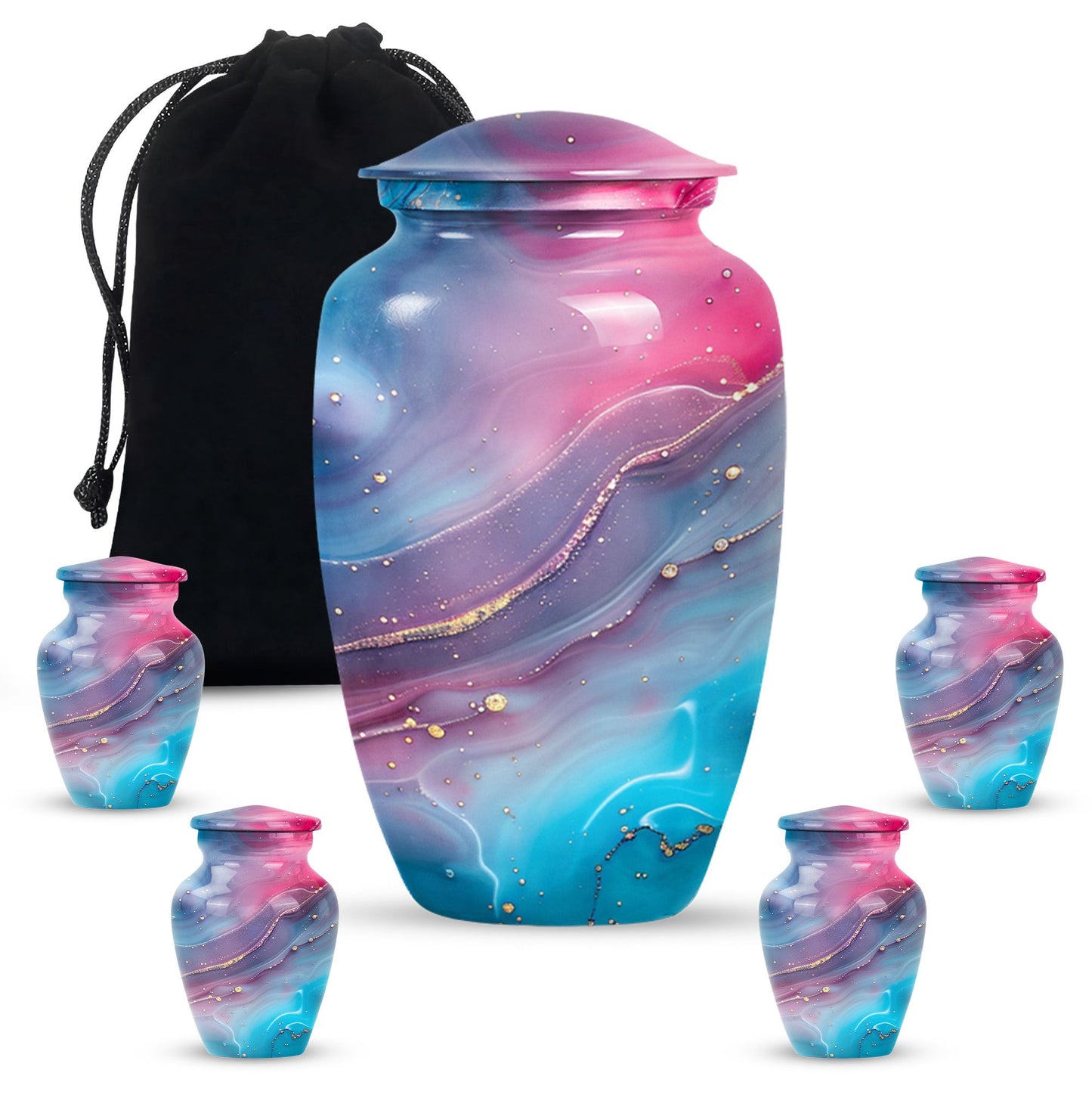 Abstract Urn, classic cremation urn for adult male ashes.