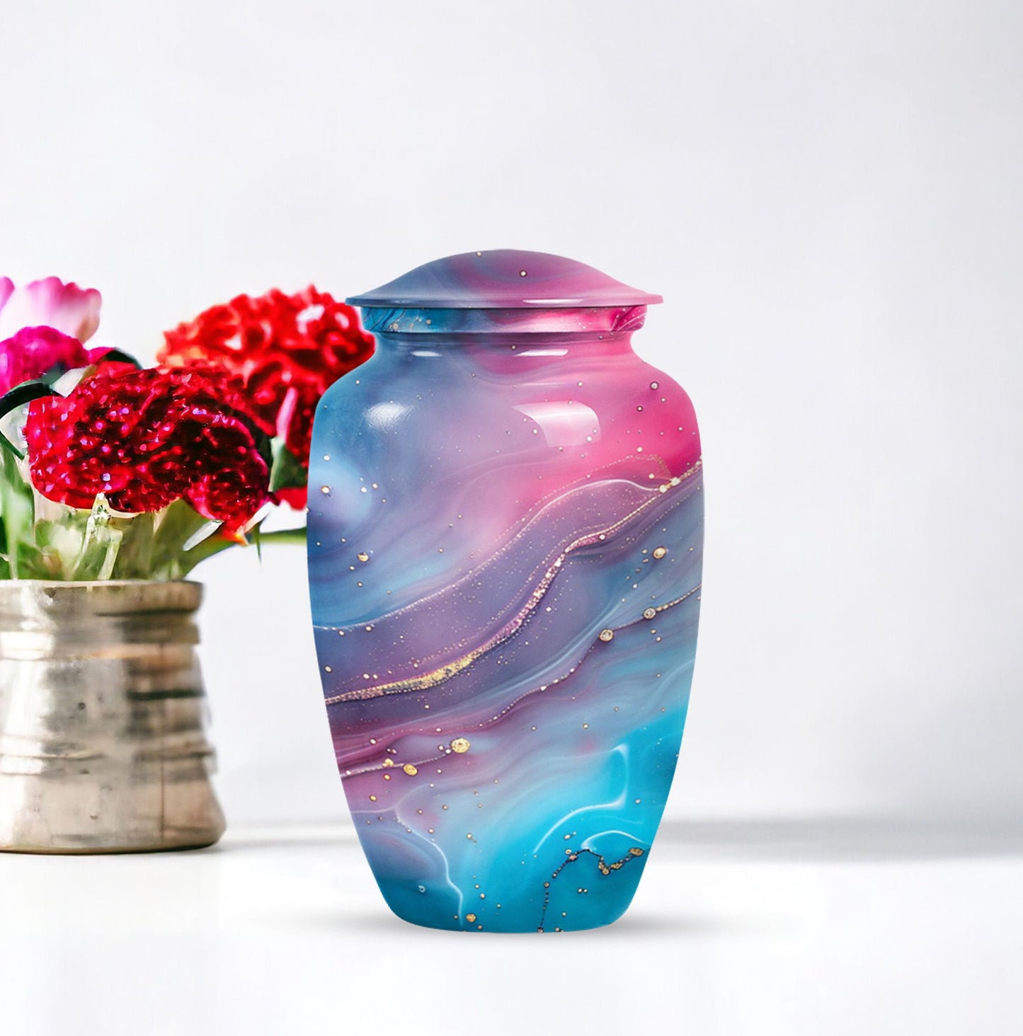 Abstract Urn, classic cremation urn for adult male ashes.