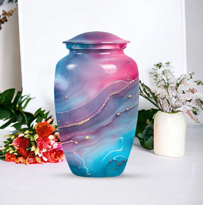 Abstract Urn, classic cremation urn for adult male ashes.