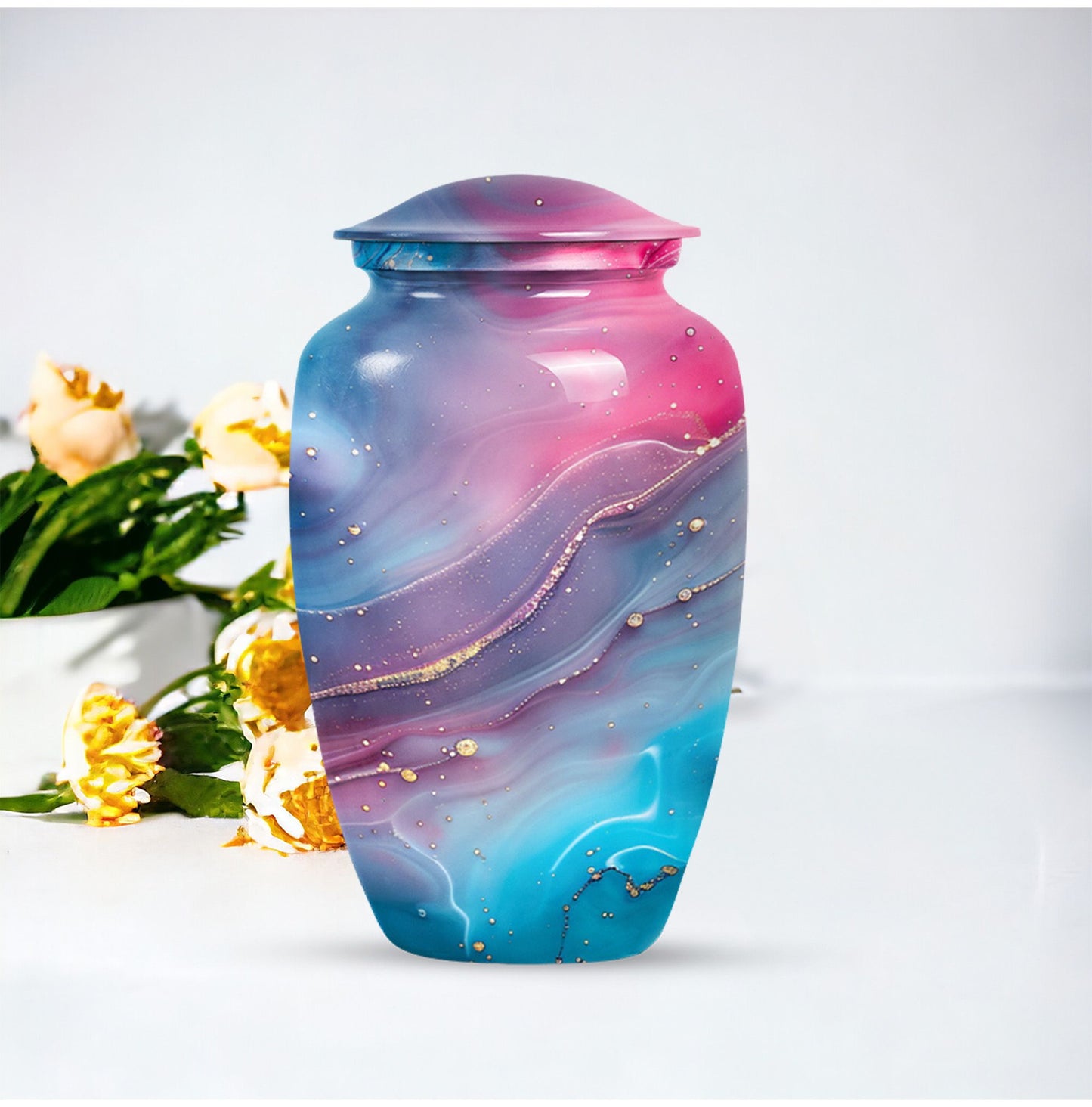Abstract Urn, classic cremation urn for adult male ashes.