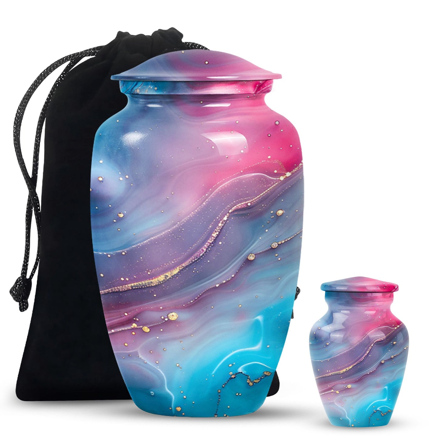 Abstract Urn, classic cremation urn for adult male ashes.
