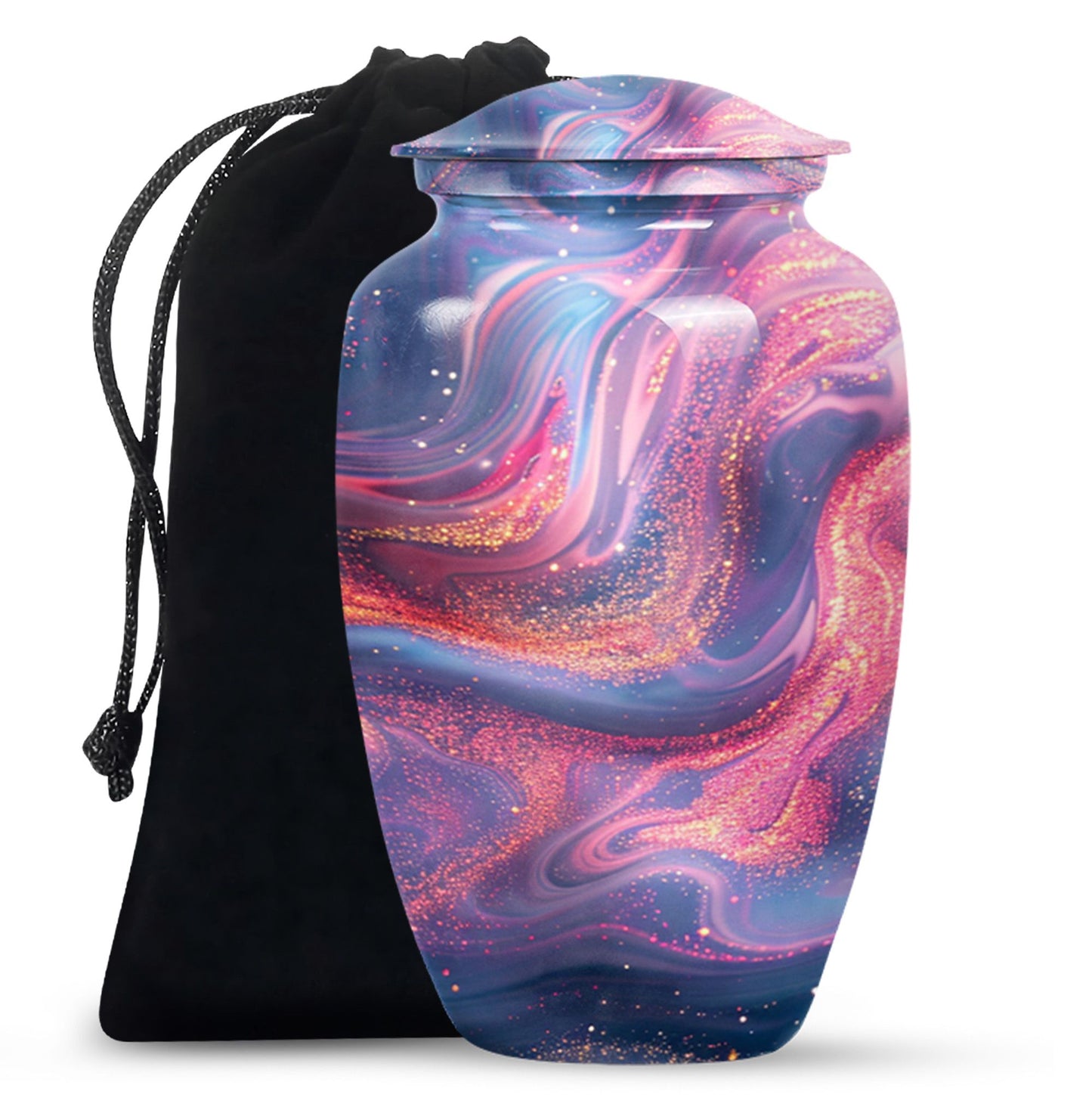 Abstract Urn, Aluminium memorial urn for women's ashes