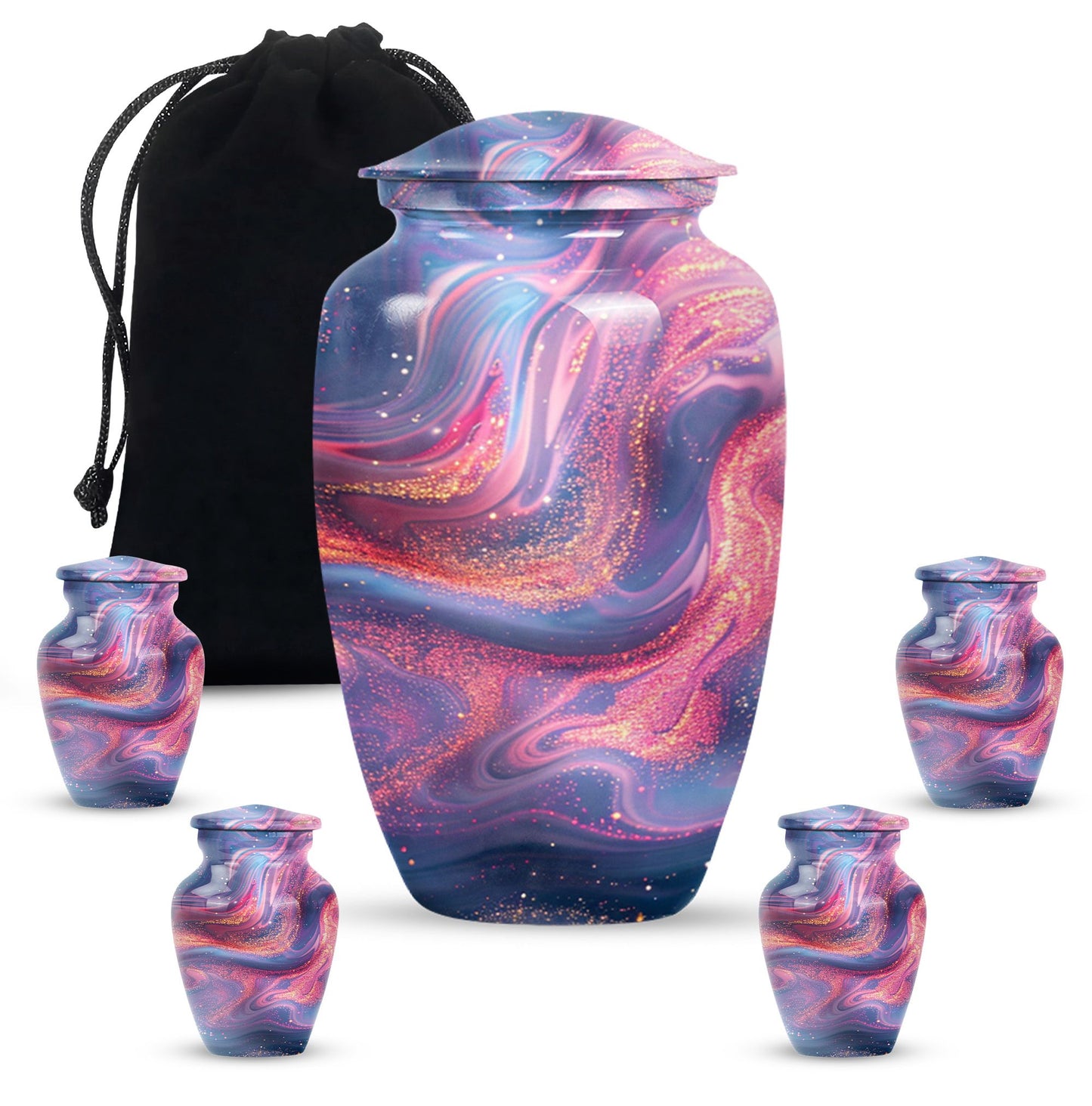Abstract Urn, Aluminium memorial urn for women's ashes