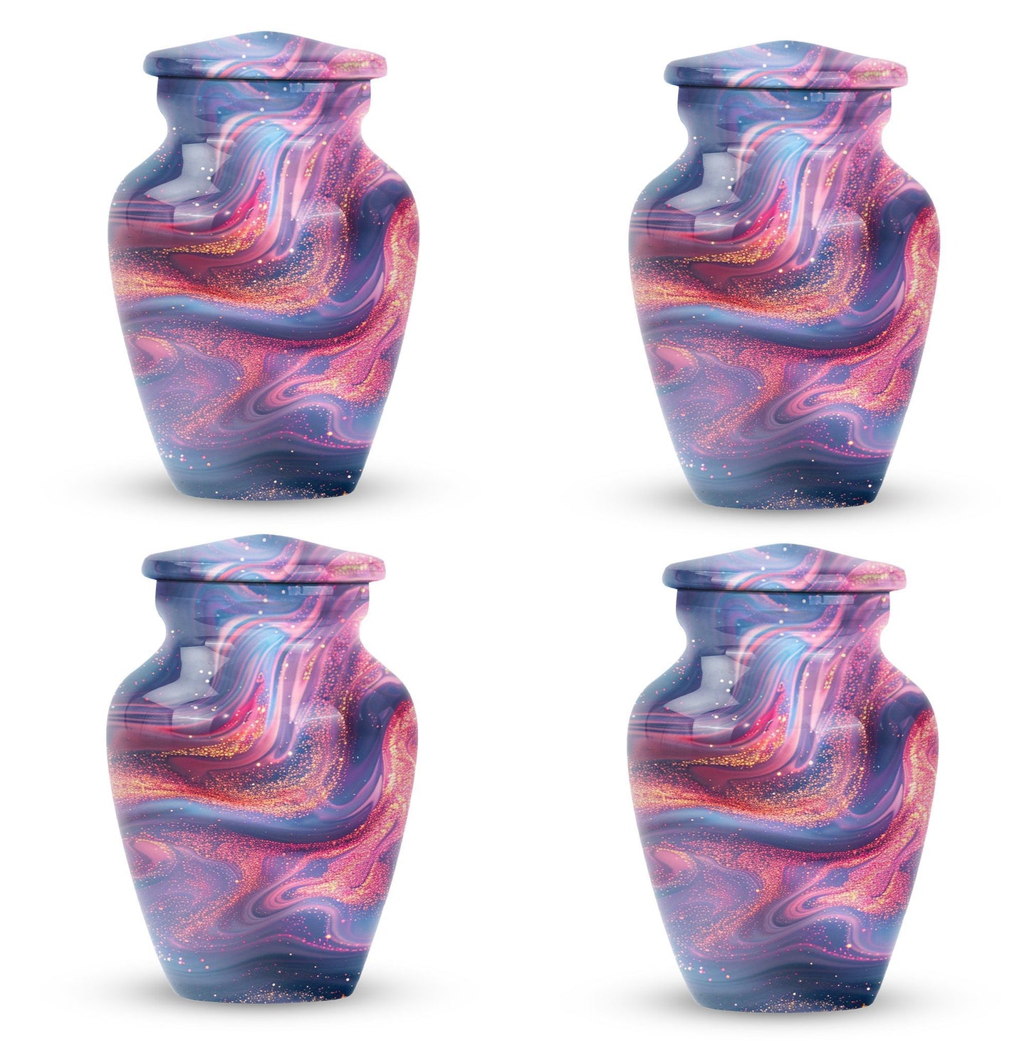 Abstract Urn, Aluminium memorial urn for women's ashes