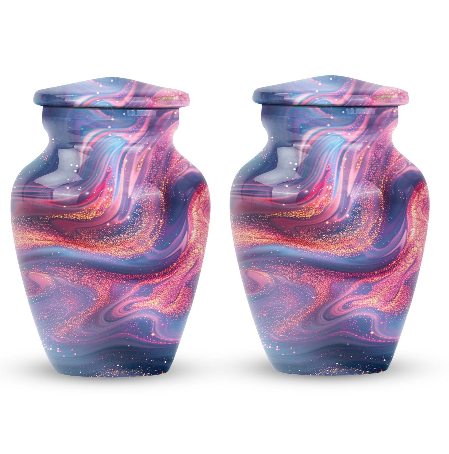 Abstract Urn, Aluminium memorial urn for women's ashes