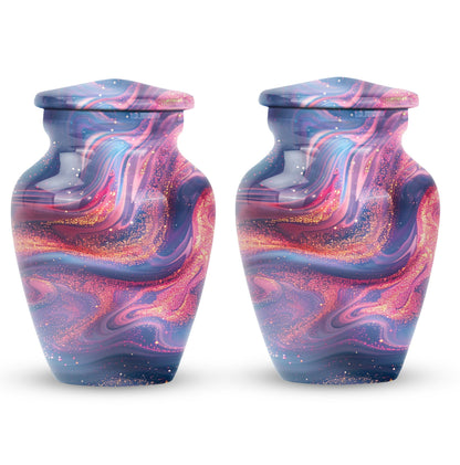 Abstract Urn, Aluminium memorial urn for women's ashes