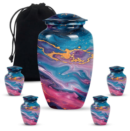 large classic Abstract Urn includes velvet pouch