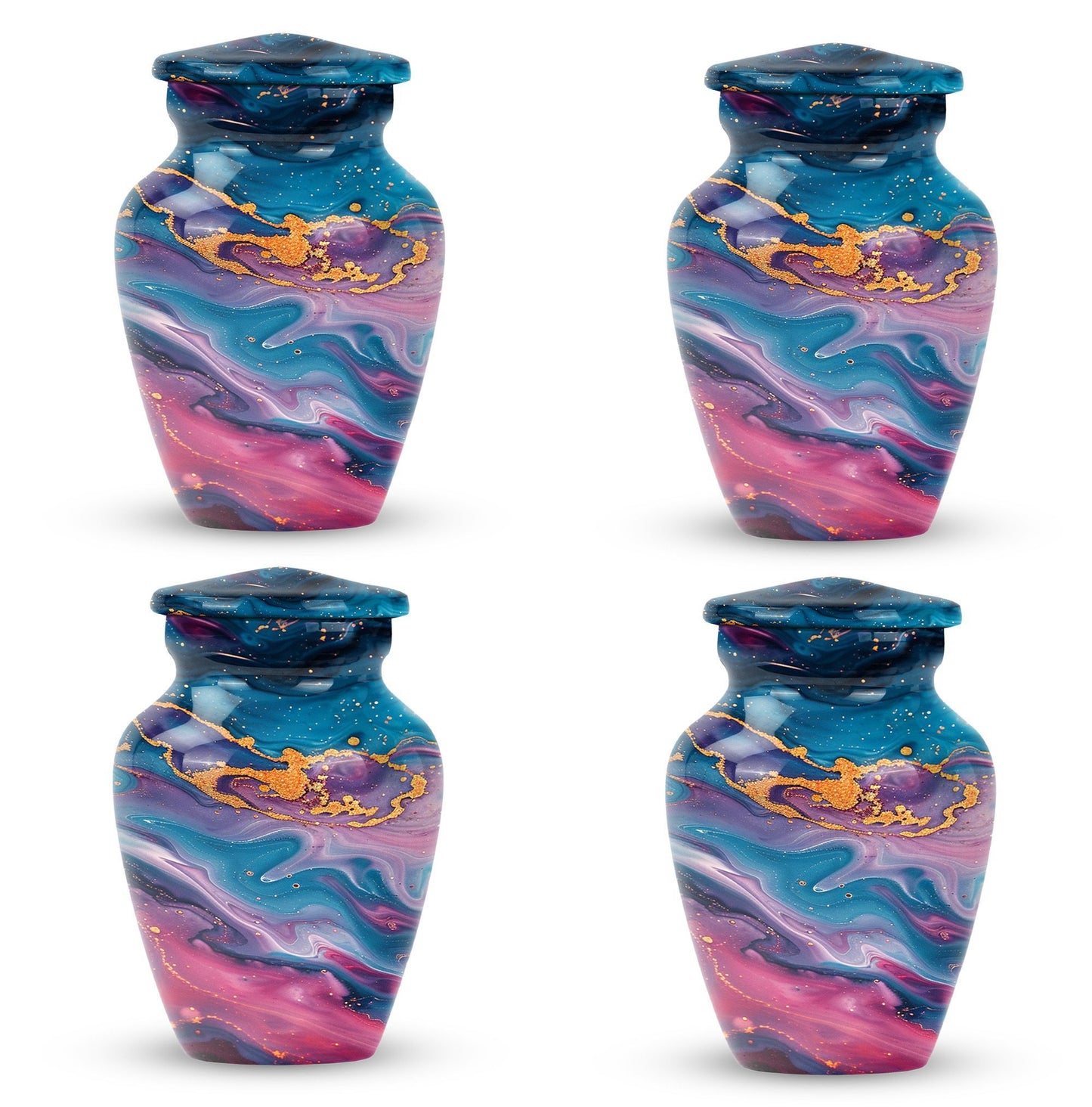 large classic Abstract Urn includes velvet pouch