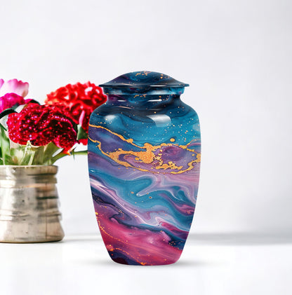 large classic Abstract Urn includes velvet pouch