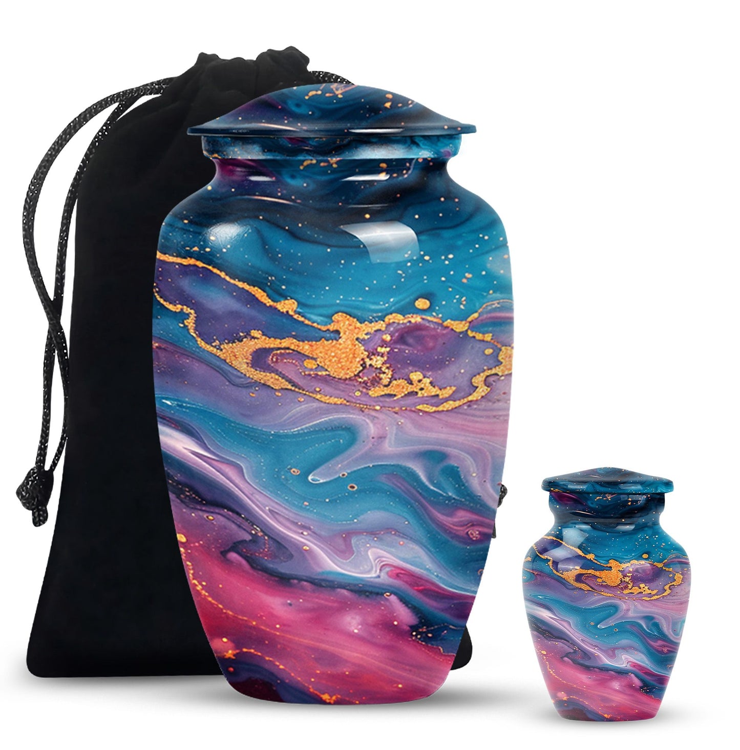 large classic Abstract Urn includes velvet pouch