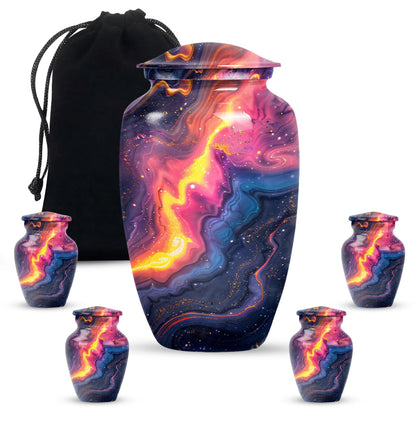 10-inch abstract memorial urn for ashes.